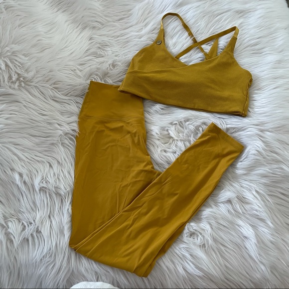 SOLD Mustard Yellow Workout Set Active Wear Size M - Picture 7 of 11